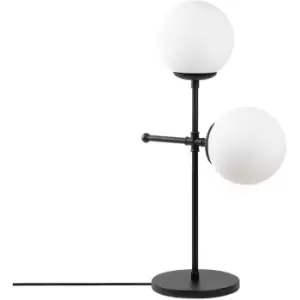 Image of Cristal Model 8 Deco 2-Light Globe Table Lamp Black