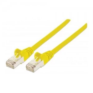 image of Intellinet Network Patch Cable Cat6A 5m Yellow Copper S/FTP LSOH / LSZH PVC RJ45 Gold Plated Contacts Snagless Booted Polybag