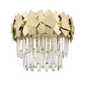 Image of Impex Celine Crystal Laser Cut 5 Light Semi-Flush Gold
