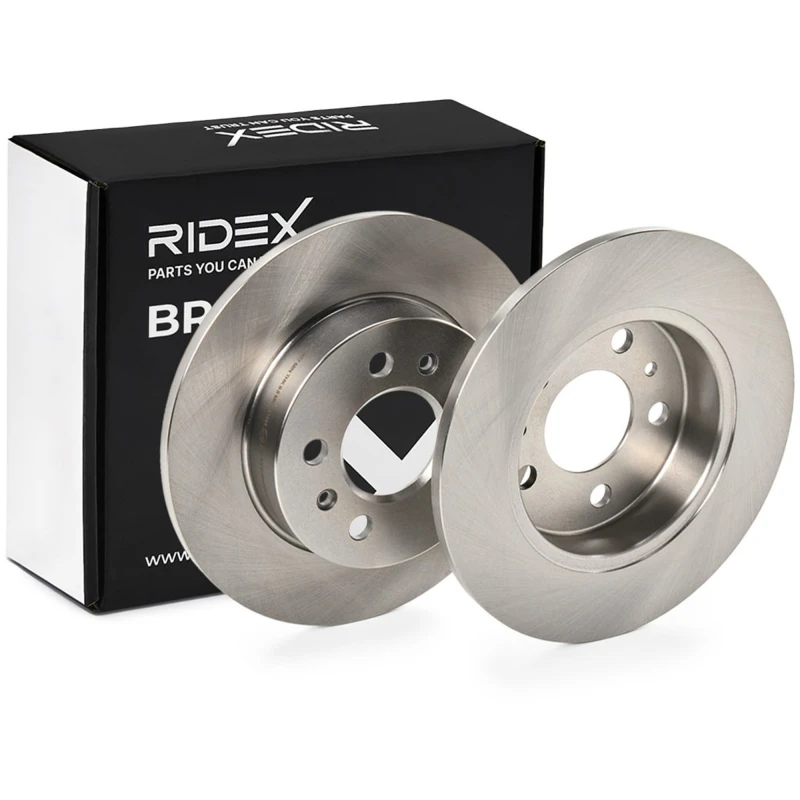 Image of RIDEX 82B0876 Brake disc Rear Axle, solid, Cast Iron, Uncoated, Untreated, without bolts/screws Cast Iron Brake Disc (82)
