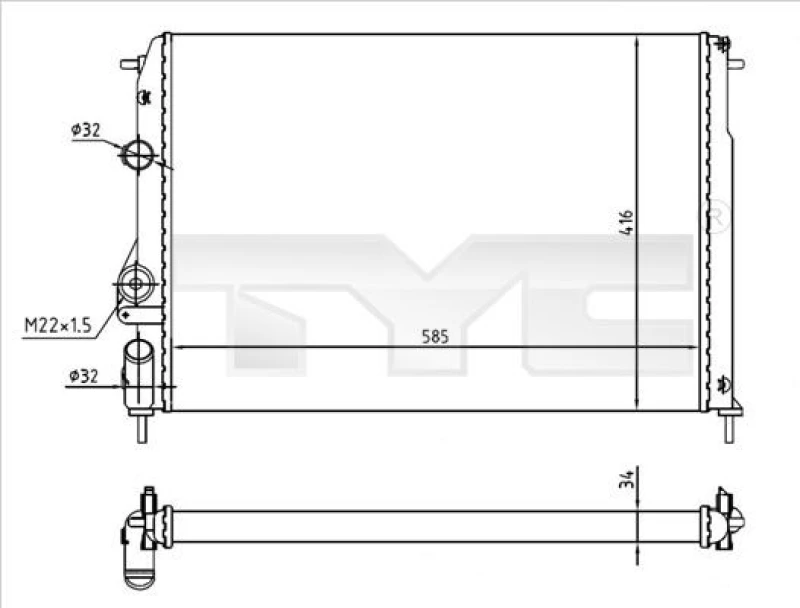 Image of TYC Engine radiator TYC 728-0055-R