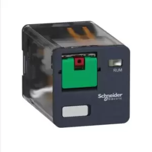 Image of Schneider Electric, 120V Coil Relay Interface Module 3CO, 10A Switching Current Plug In, RUMC21F7