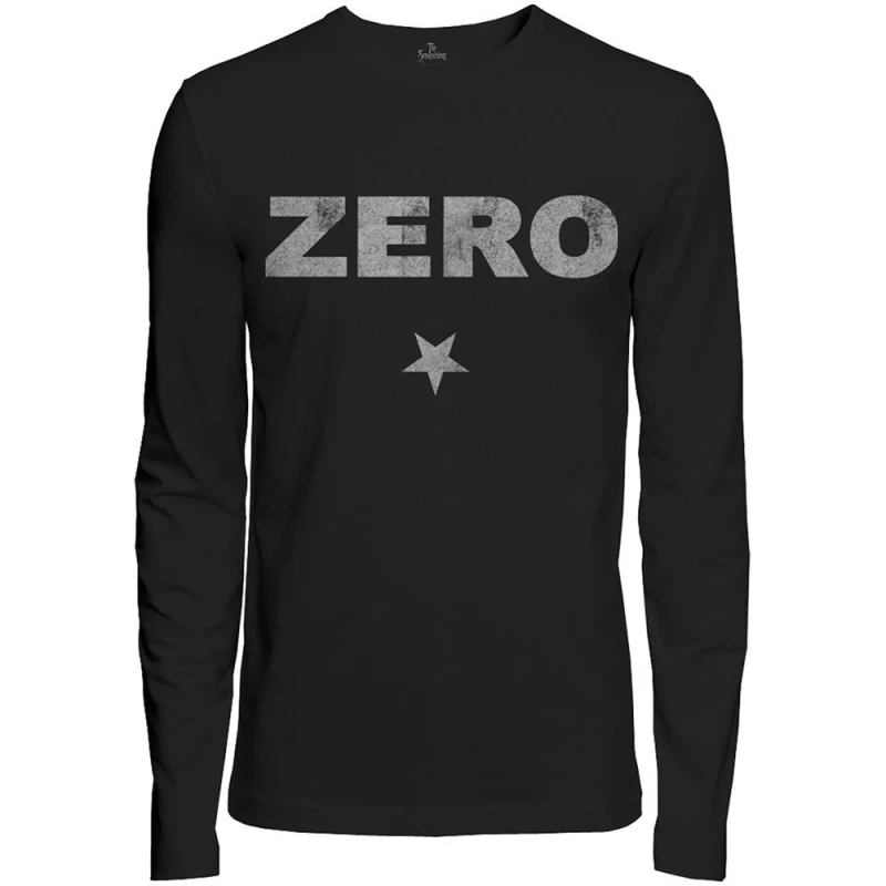 Image of The Smashing Pumpkins The Smashing Pumpkins Men Zero Distressed Long-Sleeved T-Shirt in Black Size: large Black L Male 5063238529670