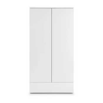 image of 2 Door 1 Drawer Combi Wardrobe White Gloss - Lorena