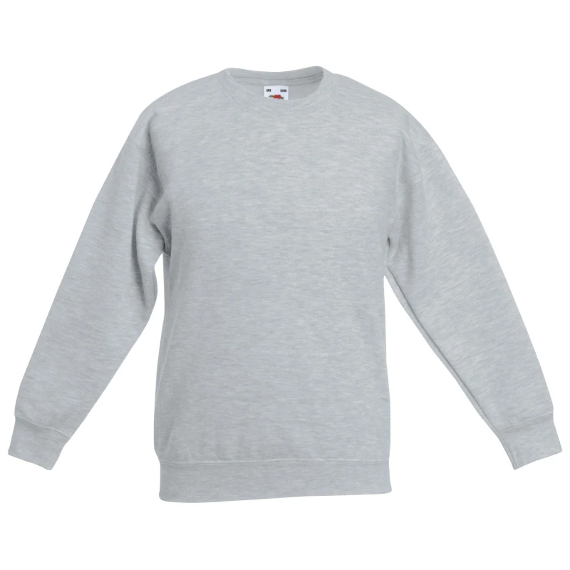 Image of Fruit of the Loom Classic 80 20 Set-In Sweatshirt in Grey Size: 12-13 Years Grey Unisex 12-13 Years