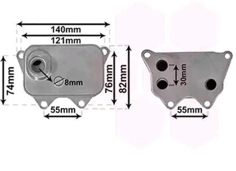 Image of VAN WEZEL 03013704 Oil Cooler *** IR PLUS *** with gasket/seal Oil Cooler,engine oil (469)