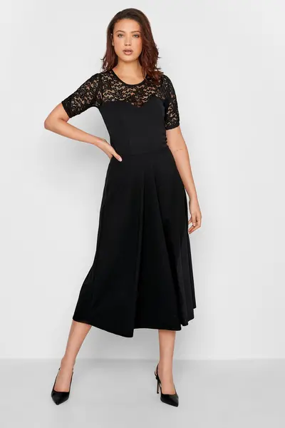 image of Long Tall Sally Tall Lace Midi Dress Black