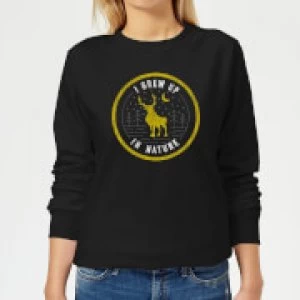 image of Frozen 2 I Grew Up In Nature Womens Sweatshirt - Black