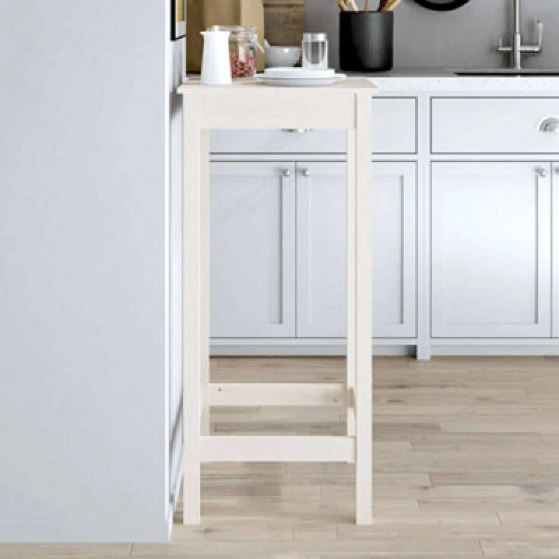 Image of VIDAXL Vidaxl - Bar Table White 50x50x110cm Solid Wood Pine 833264