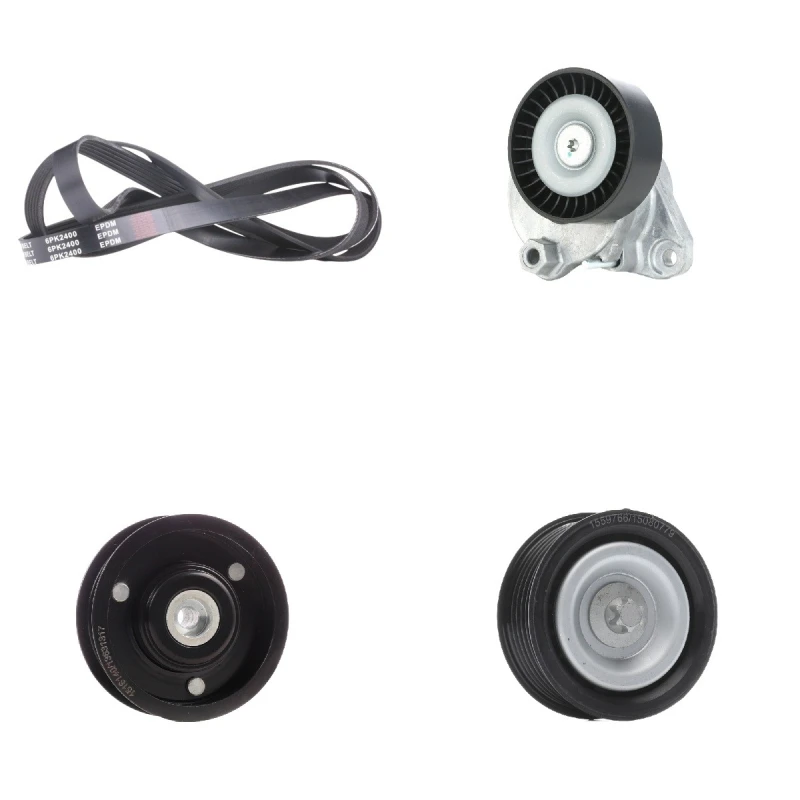Image of RIDEX 542R0117 V-ribbed belt set Check alternator freewheel clutch & replace if necessary V-Ribbed Belt Set (542)
