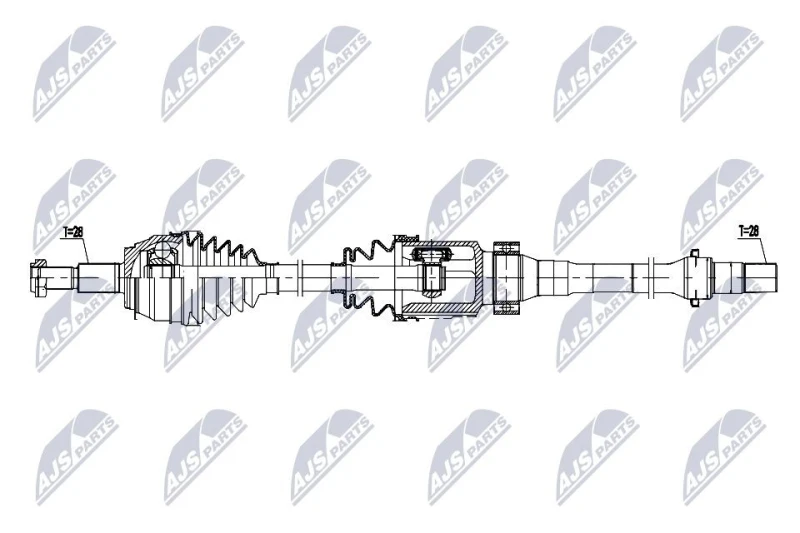 Image of NTY NPW-MZ-102 Drive shaft Automatic Transmission, Front Axle Right Drive Shaft (13)
