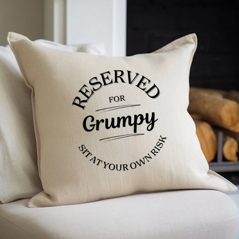 Image of Aye Do Gifts Reserved for Grumpy Cushion - 4130-NP-LCU Cream unisex One Size