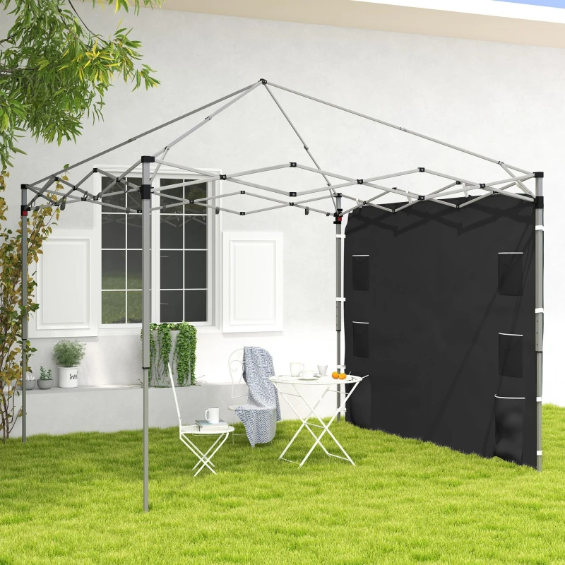 Image of Outsunny Side Panel for 3x3 m Pop Up Gazebos, 1 Pack Sidewall Only Black