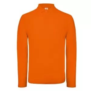 Image of B&C ID.001 Mens Long Sleeve Polo (L) (Bright Orange)