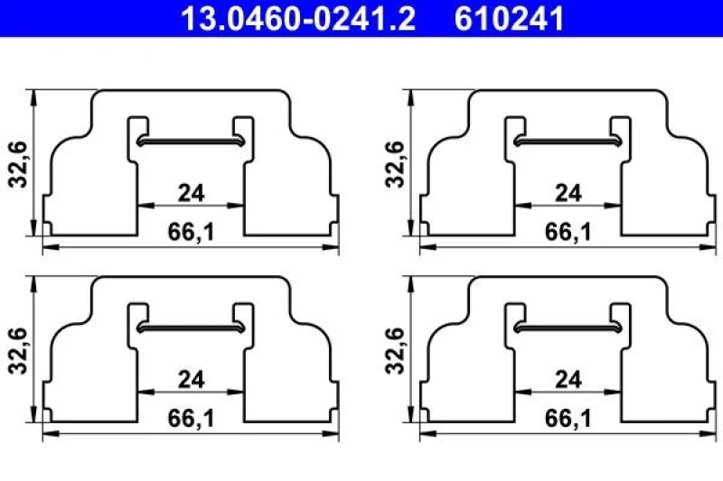 Image of Brake pad fitting kit ATE 13.0460-0241.2