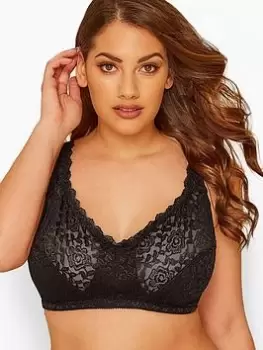 Image of Yours Black High Shine Bra, Black, Size 38D, Women