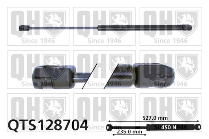 Image of QUINTON HAZELL Tailgate strut QUINTON HAZELL QTS128704
