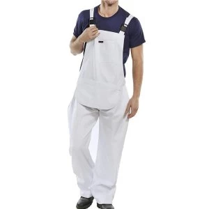 Image of Click Workwear Bib Brace Cotton Drill White 32 Ref CDBBW32 Up to