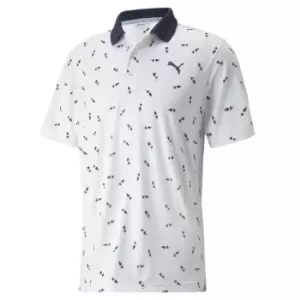 PUMA Puma Mens Printed Golf Top - White