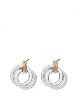 image of Simply Silver Sterling Silver Polished Two Tone Double Open Earrings