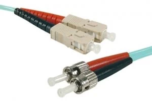 image of Fiber Duplex Patch Cord Om3 50/125 Sc/st Aqua- 2 M