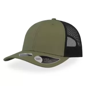 Image of Atlantis Recy Three Recycled 6 Panel Trucker Cap (One Size) (Olive/Black)