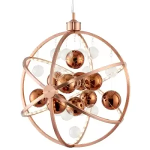 Image of LED Ceiling Pendant Light 10.1W Warm White Copper 480mm Round Feature Lamp Shade