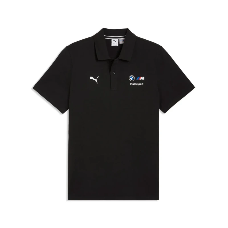 Image of Puma BMW Polo Shirt with Short Sleeves Black Cotton M