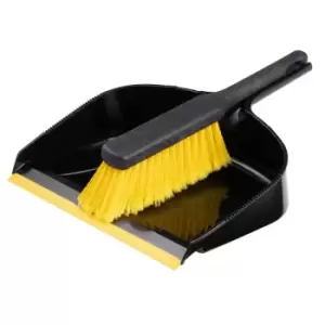 image of Large Heavy Duty Dustpan and Brush Wide Dust Pan Cleaning Sweeping Garden Set