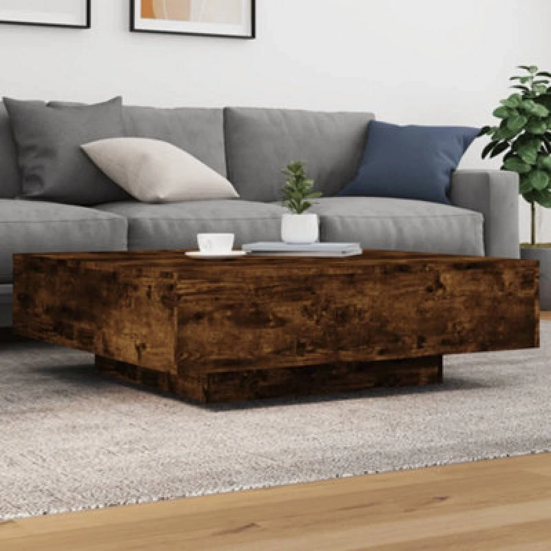 Image of Vidaxl Coffee Table Smoked Oak 100X100X31cm Engineered Wood