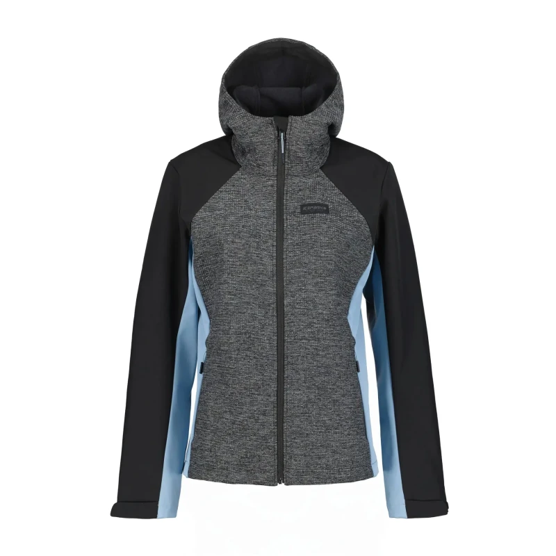 Image of Womens technical softshell hiking jacket Icepeak Beebe Noir Female 36