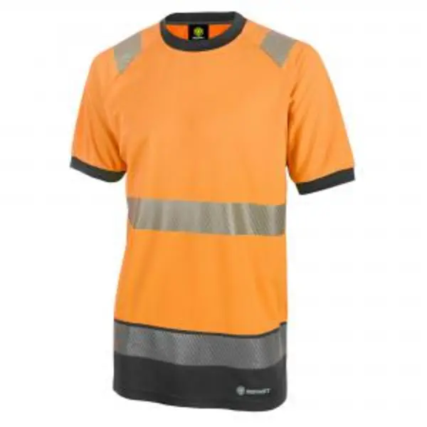 Image of Beeswift High Visibility Two Tone Short Sleeve T Shirt Orange Black BESWHVTT001ORBLM