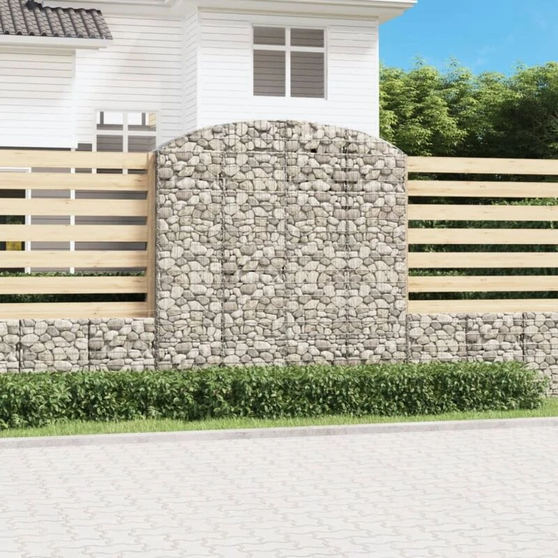 Image of VIDAXL Arched Gabion Basket 200x50x200/220cm Galvanised Iron Vidaxl 8720845651435