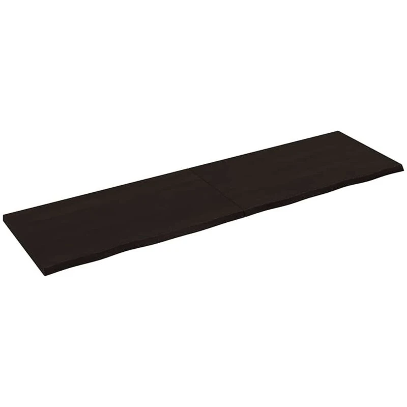 Image of Vidaxl Wall Shelf Dark Grey 220X60X4cm Treated Solid Wood Oak, Brown 363858