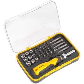 Image of Siegen 45 Piece 1/4" Drive Ratchet Socket and Bit Set 1/4"