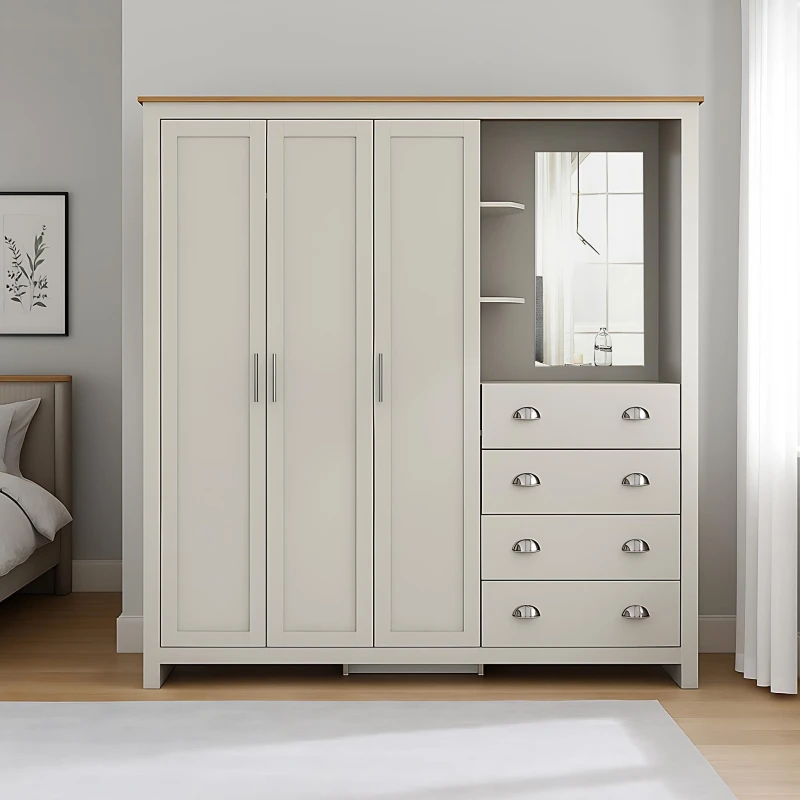 Image of Jack Wills Lancaster 4 Drawer Wardrobe Combi Unit Grey unisex Set