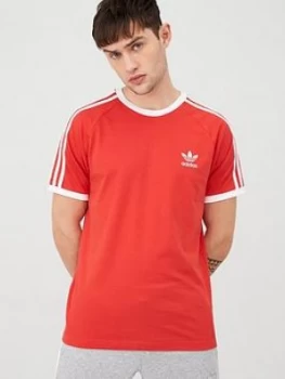 image of adidas Originals 3 Stripe California T-Shirt - Red Size M Men