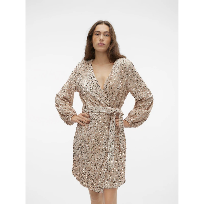 Image of Vero Moda Bella Short Dress - Cream Cream 8