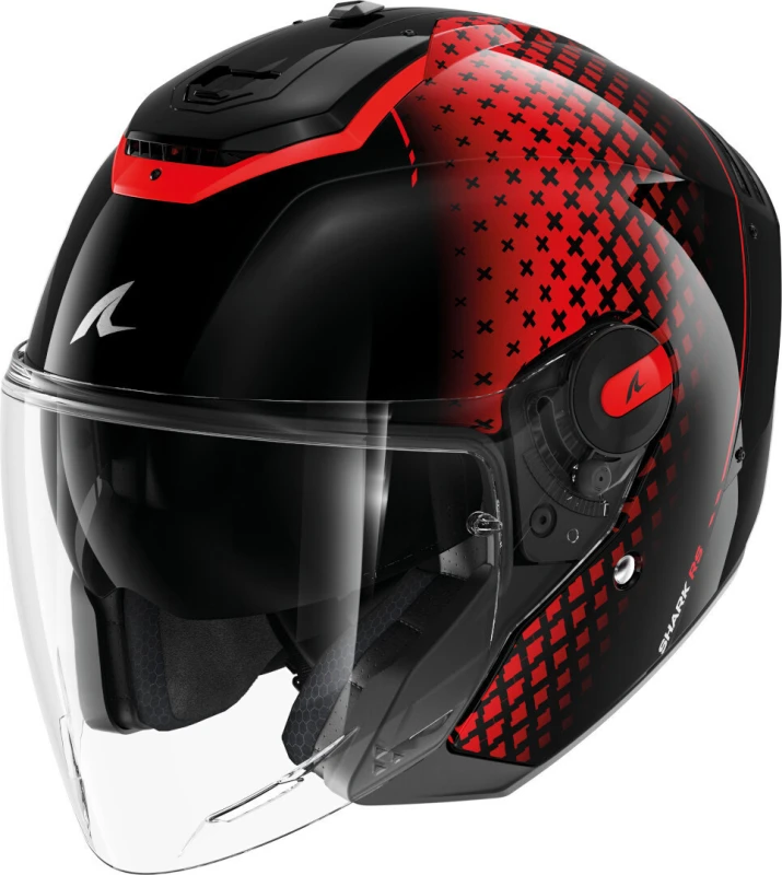 Image of Shark RS Jet Stride Jet Helmet, black-red, Size M for Men