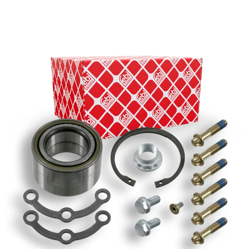 Image of FEBI BILSTEIN 04178 Wheel bearing kit with axle nut, Rear Axle Right, with retaining ring Wheel Bearing Kit (654)