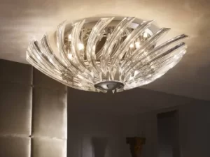 Image of Eloise 8 Light Crystal Flush Ceiling Light Chrome, G9