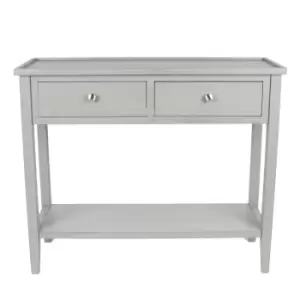 Image of Vermont 2-Drawer Grey Pine Antique Style Console Table Grey