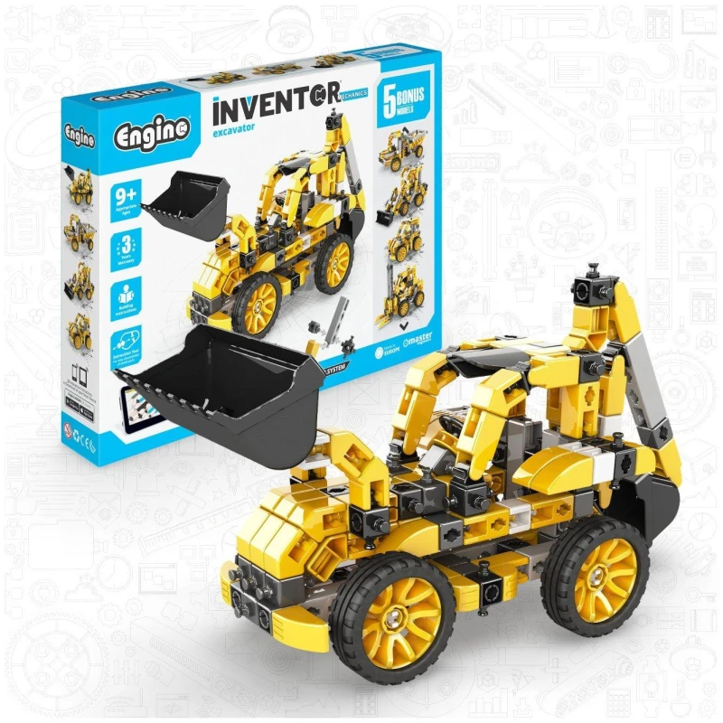 Image of Engino Inventor Mechanics Excavator With 5 Bonus Models Make Your Own Toys One Size Multi 74924999000