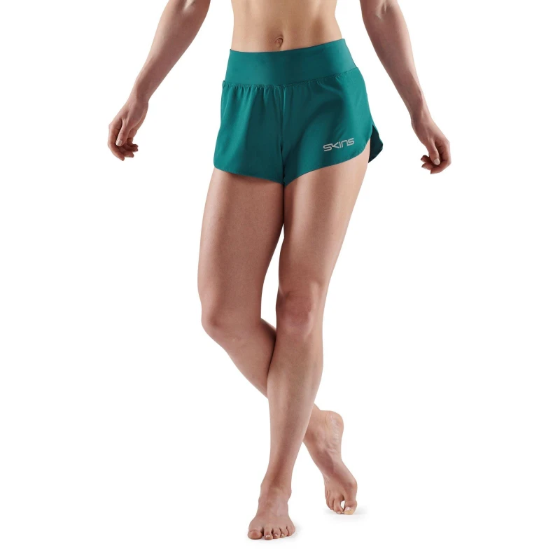Image of Skins Running Shorts Womens - Green Green 8