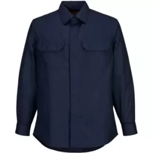 Image of FR69NARM - sz m Bizflame Plus Shirt Anti Static Heat resistant Navy - Navy - Portwest