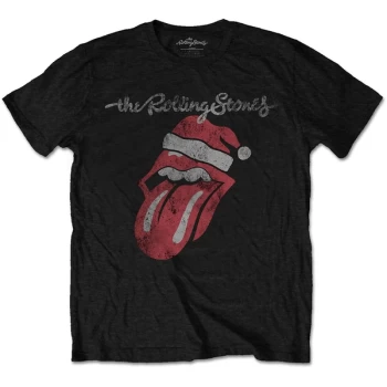Image of The Rolling Stones - Santa Lick Unisex Large T-Shirt - Black