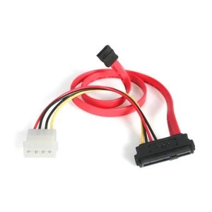 image of Startech 18" SAS 29 Pin to SATA Cable LP4 Power