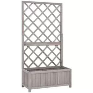 image of Garden Trellis Planter Grey 70x30x135cm Solid Firwood Vidaxl Grey