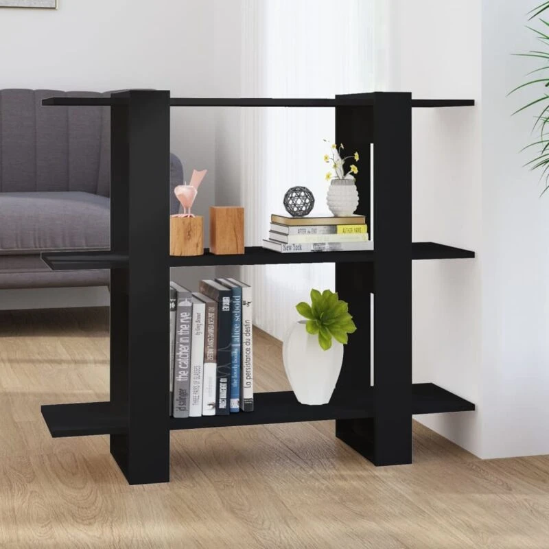 Image of VIDAXL Book Cabinet/Room Divider Black 100x30x87cm Vidaxl 8720286842621