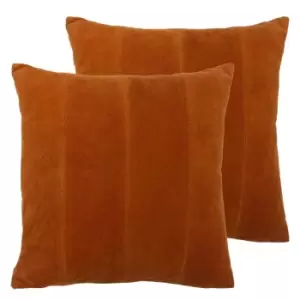 image of Paoletti Jagger Twin Pack Polyester Filled Cushions Rust